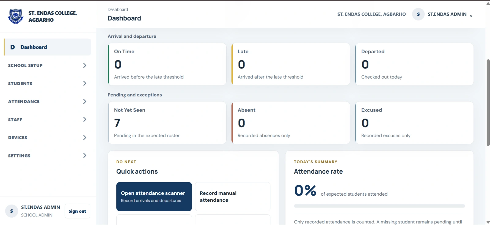 Smart Attendance website or platform screenshot
